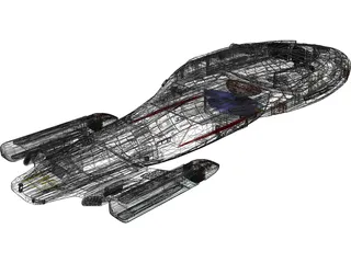Star Trek USS Voyager 3D Model preview