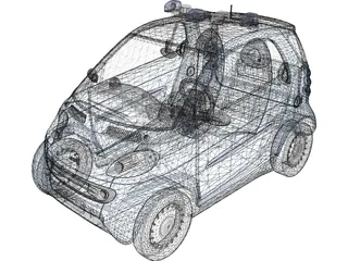 SMART Police Car 3D Model preview