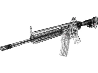 HK 416D 3D Model preview