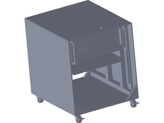 Audio/Server Rack with 4U Instrument 19-inch 3D Model preview