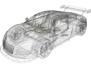 Audi R8 GT3 3D Model preview