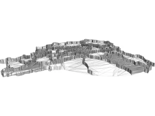 Ecuador 3D Map 3D Model preview
