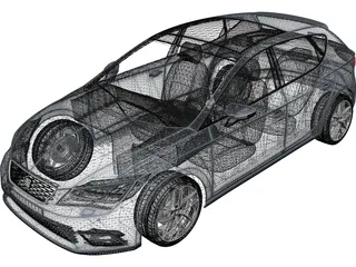 Seat Leon (2013) 3D Model preview