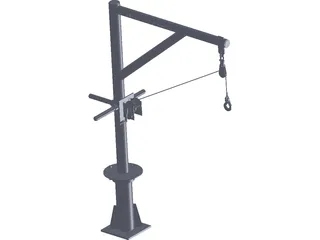Davit Crane 1000 lbs 3D Model preview