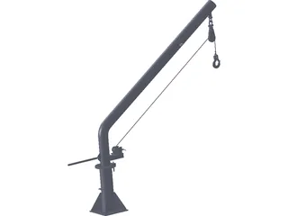 Davit Crane 1500 lbs 3D Model preview
