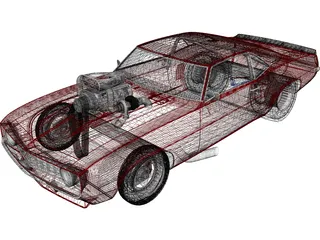 Chevrolet Camaro Pro Drag 3D Model preview