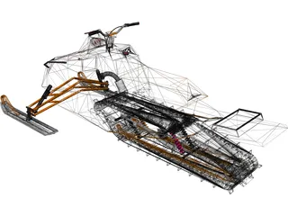 Mountian Snowobile 3D Model preview