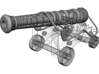 Ship Cannon 3D Model preview