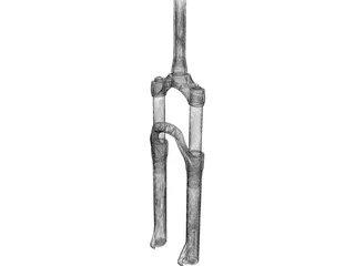 650B Suspension Fork 3D Model preview
