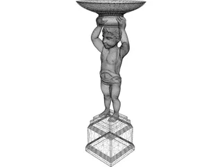 Dolphin Statue 3D Model preview