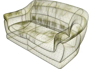 Sofa for 2 Seats 3D Model preview