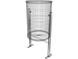 Urban Trash Bin 3D Model preview