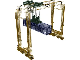 Containers Port Crane 3D Model preview