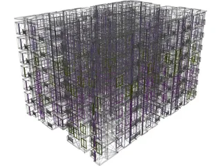 Apartment Building 3D Model preview