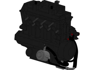 Honda CB600F Engine 3D Model preview