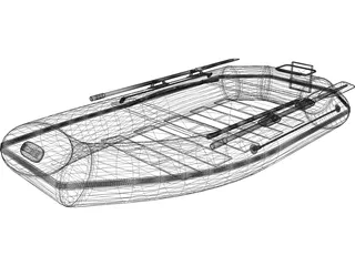 Inflatable Boat 3D Model preview
