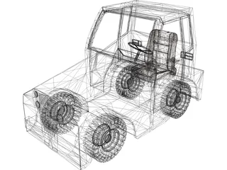 Airport Tug 3D Model preview