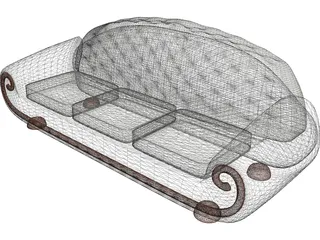 Leather Sofa 3D Model preview