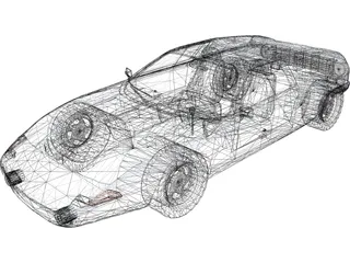 Mercedes-Benz C111-II Concept 3D Model preview