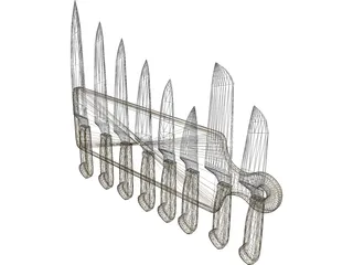 Kitchen Knives 3D Model preview