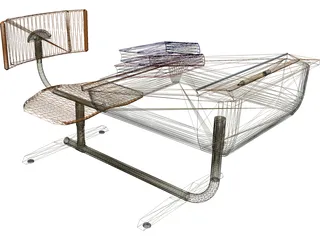 School Desk 3D Model preview