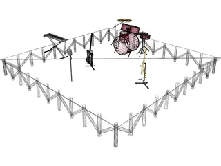 Concert Stage 3D Model preview