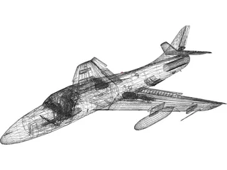 Hawker Hunter 3D Model preview