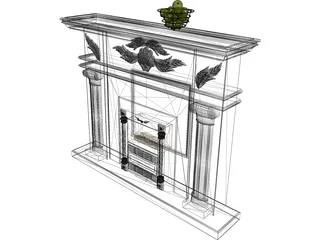 European Fireplace 3D Model preview