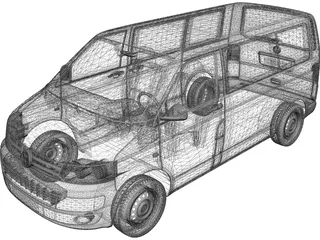 Volkswagen Transporter T5 (2012) 3D Model preview