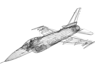 F-16C Fighting Falcon 3D Model preview