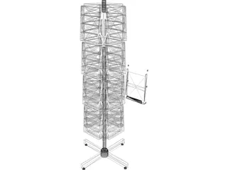 Literature Rack 16 Pocket 3D Model preview
