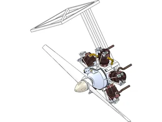 Edwards Five Cylinder Radial Gas Engine 3D Model preview