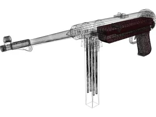 MP 40 Submachine Gun 3D Model preview