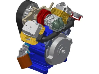 Briggs and Stratton V-Twin Vanguard Gas Engine 3D Model preview