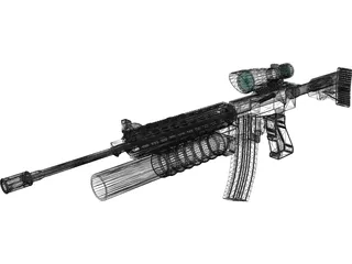 M16 Grenade Launcher 3D Model preview