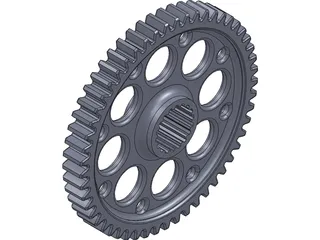 Spur Gear 47 6DP Teeth 27mm Wide 3D Model preview