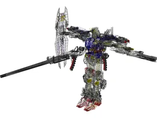 Gundam F-90 Long Range Type 3D Model preview
