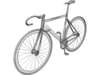 Bicycle Fixed Gear 3D Model preview
