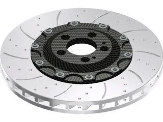AMG Brake Rotor and Hub 3D Model preview