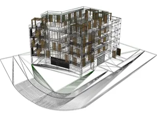 Apartment House 3D Model preview