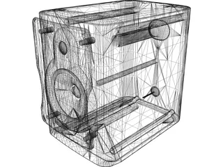 Speaker Box with Speakers and Grill 3D Model preview