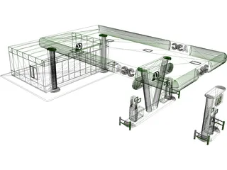 Gas Station 3D Model preview