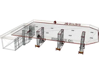 Gas Station 3D Model preview