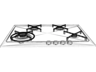 Whirlpool Stove 3D Model preview