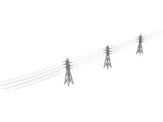 CHP Powerline 3pcs 3D Model preview