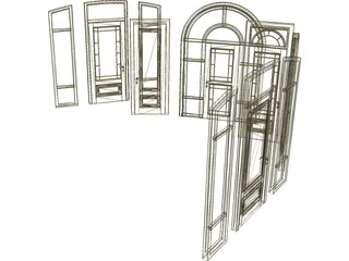 Wood Doors Collection 3D Model preview