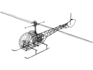 Bell 47 3D Model preview