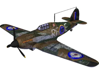 Hawker Hurricane Mk. I 3D Model preview