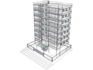 Apartment Building 3D Model preview