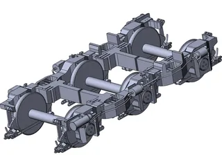 Locomotive Bogie 3 Axle 3D Model preview